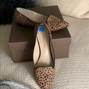 Leopard print furry flats
